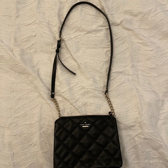 Deco Quilted Chain Shoulder Bag | Kate Spade New York Kate spade black quilted leather crossbody bag